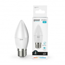 Лампа светодиодная Gauss E27 6W 4100K матовая 33226