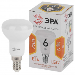 Лампа светодиодная ЭРА LED R50-6W-827-E14 Б0056751