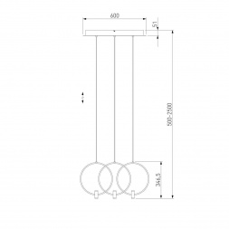 Подвесная светодиодная люстра Eurosvet Layla 50257/3 Led черный/ латунь