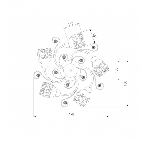 Подвесная люстра Eurosvet 9677/5 хром