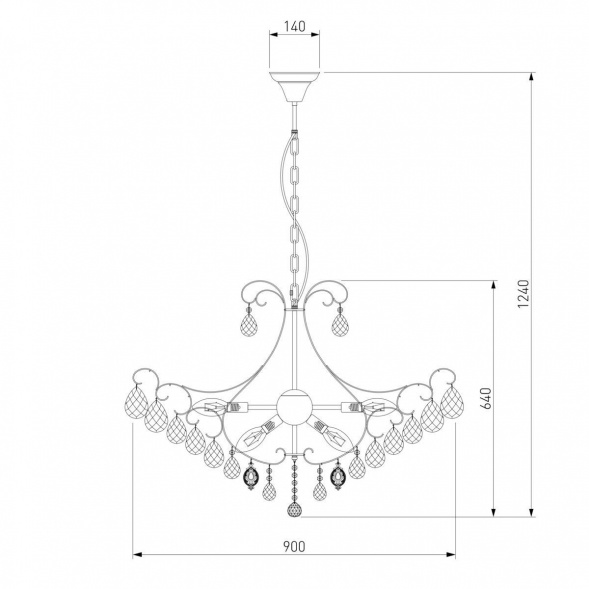 Подвесная люстра Eurosvet 10080/12 хром/прозрачный хрусталь Strotskis