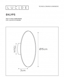Настенный светодиодный светильник Lucide Eklyps Led 46201/06/02