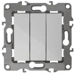 Выключатель трехклавишный ЭРА 12 10AX 250V 12-1107-01 Б0014669