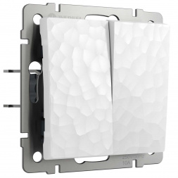 Выключатель Werkel Hammer двухклавишный проходной белый W1222001 4690389162398