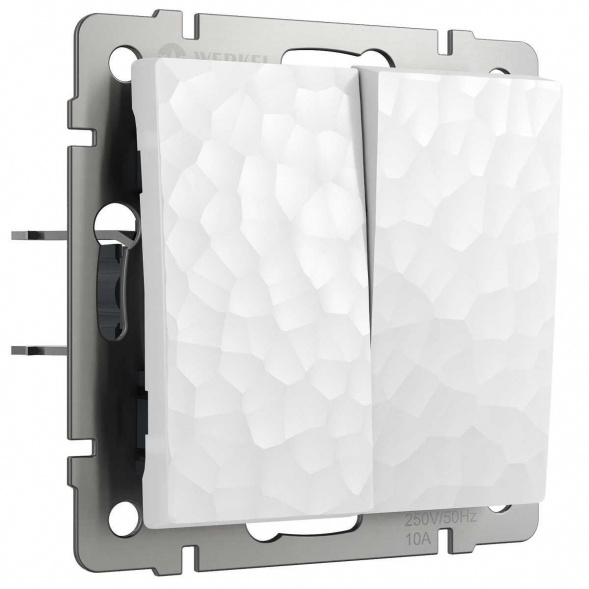 Выключатель Werkel Hammer двухклавишный проходной белый W1222001 4690389162398