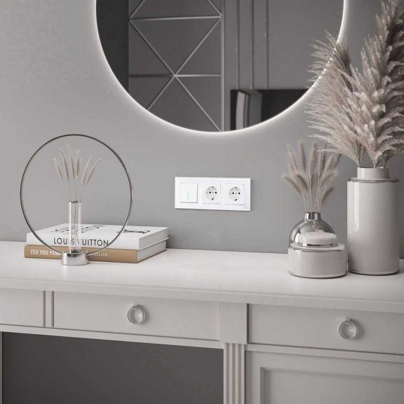 Выключатель одноклавишный проходной с подсветкой Werkel белый W1112101 4690389155079