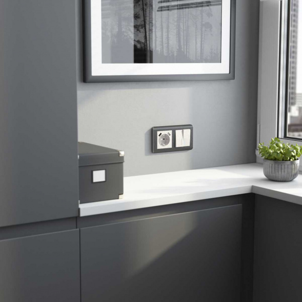 Выключатель Werkel двухклавишный проходной с подсветкой перламутровый W1122113 4690389160967