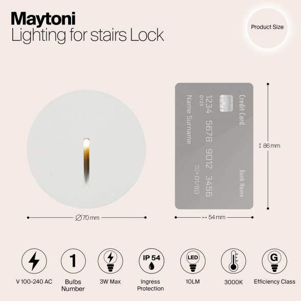 Подсветка для лестниц Maytoni Bil O014SL-L3W3K