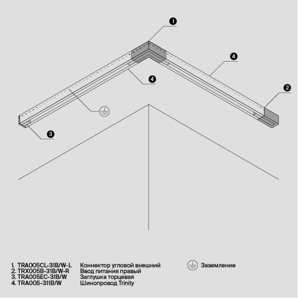 Коннектор прямой Maytoni Technical Accessorises TRA005B-31W-R