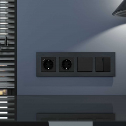 Рамка Werkel AluMax на 4 поста черный алюминий W0043508 4690389204104