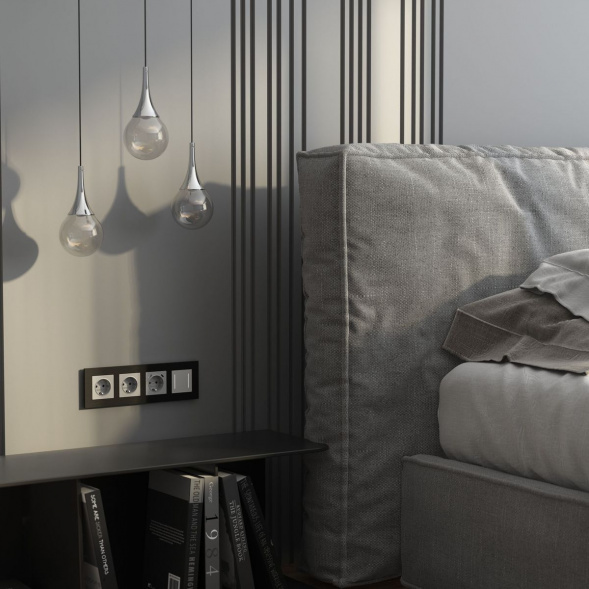 Рамка Werkel AluMax на 4 поста черный алюминий W0043508 4690389204104