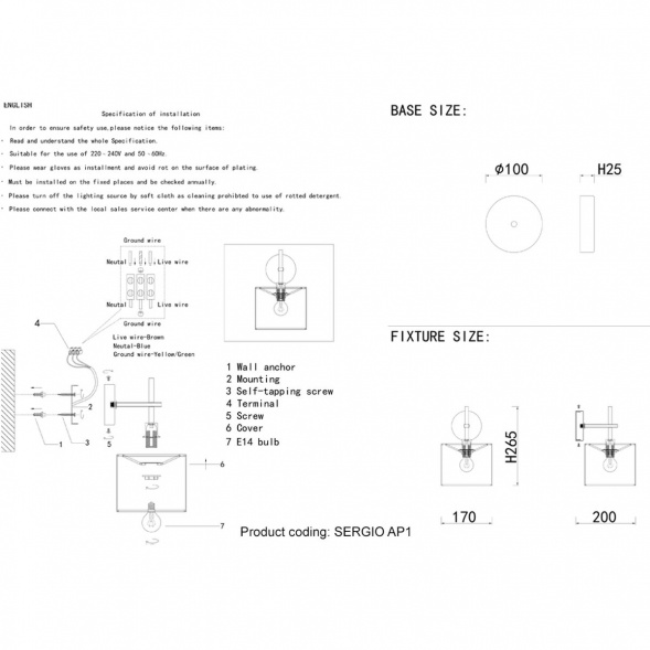 Бра Crystal Lux Sergio AP1 Gold