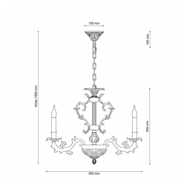 Подвесная люстра Lucia Tucci Firenze 1781.15.3 Antique Gold