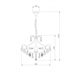 Подвесная люстра Eurosvet 10080/6 хром/прозрачный хрусталь Strotskis
