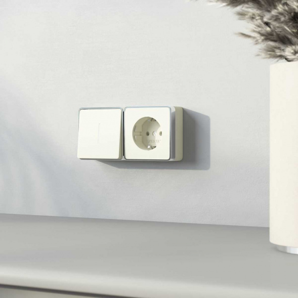 Выключатель одноклавишный с подсветкой Werkel Gallant слоновая кость W5010103 4690389163807