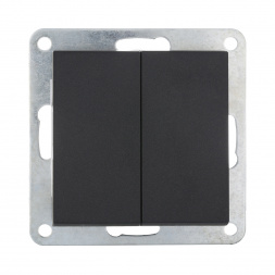 Переключатель LK Studio 2-кл., с двух мест (схема 6+6) 16 A, 250 B (черный бархат) LK80 841308-1