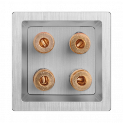 Акустическая розетка Werkel х4 серебряная рифленая WL09-AUDIOx4 4690389085024