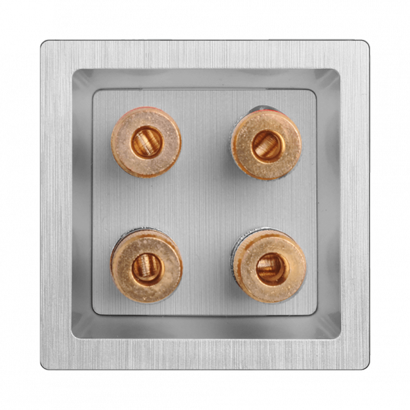 Акустическая розетка Werkel х4 серебряная рифленая WL09-AUDIOx4 4690389085024