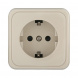 Розетка LK Studio открытой установки с заземляющими контактами и защитными шторками (бежевый) 813201