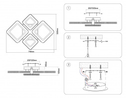 Потолочная светодиодная люстра Ambrella light Acrylica Original FA8878