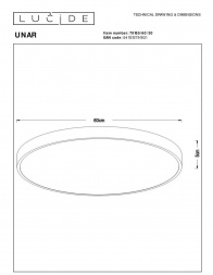 Потолочный светодиодный светильник Lucide Unar 79185/60/30