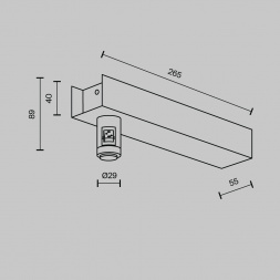 Основание настенное Wall для блока питания с вводом питания Maytoni Technical TRA155CW-BB-PT