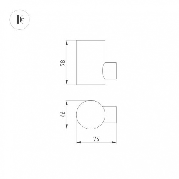 Уличный настенный светодиодный светильник Arlight LGD-Ray-Wall-R46-3W Warm3000 033310