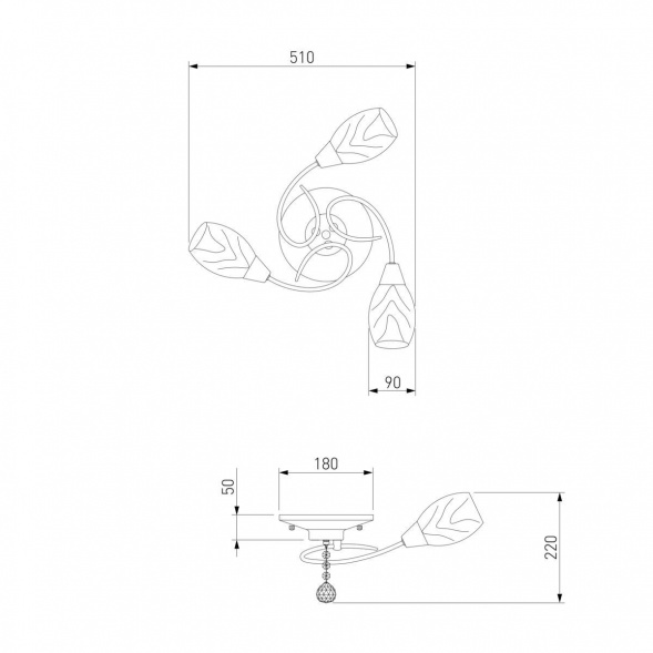Подвесная люстра Eurosvet 30100/3 хром