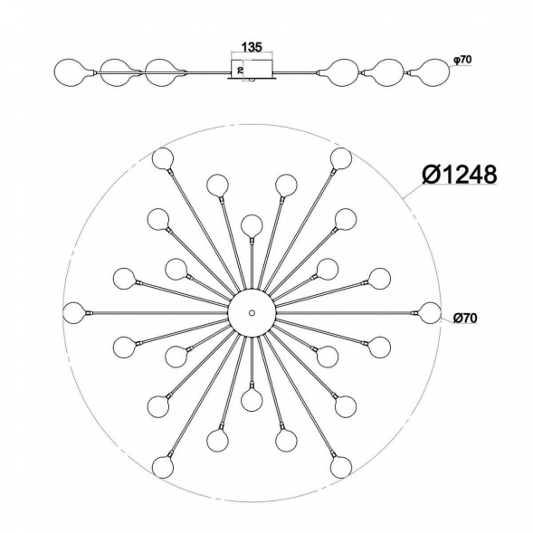 Потолочная люстра Escada STARFALL 2109/16 Chrome