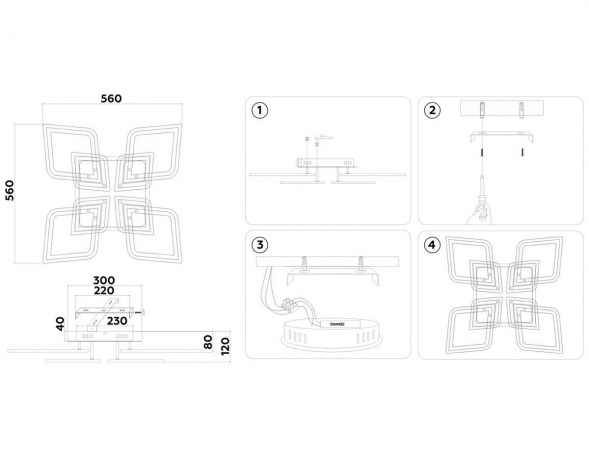 Потолочная светодиодная люстра Ambrella light Acrylica Original FA8912