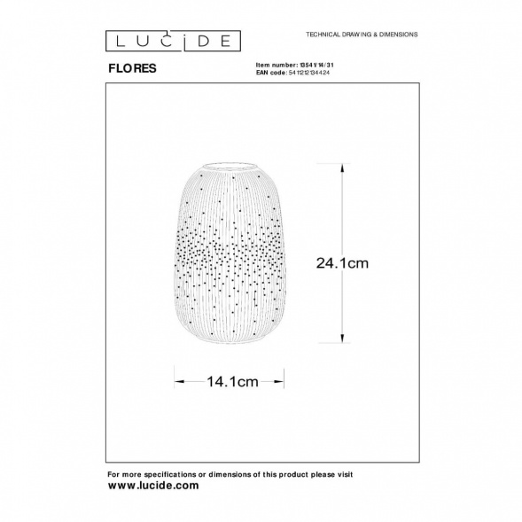 Настольная лампа Lucide FLORES 13541/14/31