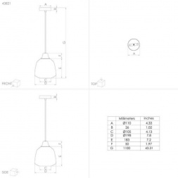 Подвесной светильник Eglo SEDBERGH 43821