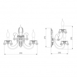 Бра Eurosvet 3305/3 белый с золотом/прозрачный хрусталь Strotskis