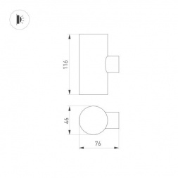 Уличный настенный светодиодный светильник Arlight LGD-Ray-Wall-Twin-R46-2X3W Day4000 033307