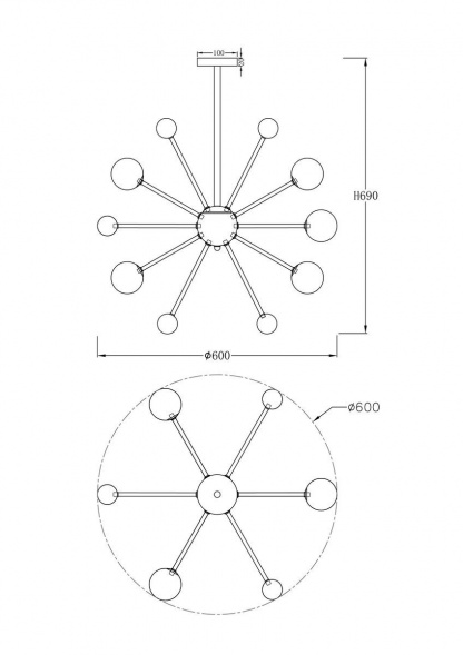 Подвесная люстра Freya Planets FR5200PL-09FG