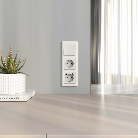 Розетка с заземлением Werkel перламутровый рифленый W1171013 4690389161001