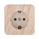 Розетка LK Studio открытой установки с заземляющими контактами и защитными шторками (сосна) 813225