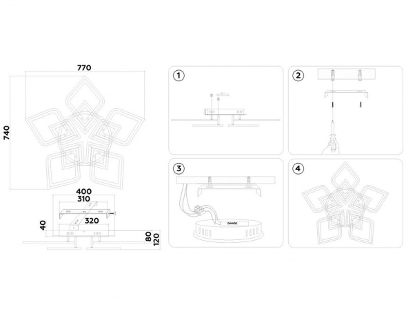 Потолочная светодиодная люстра Ambrella light Acrylica Original FA8914
