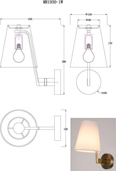 Бра MyFar Aurora MR1930-1W