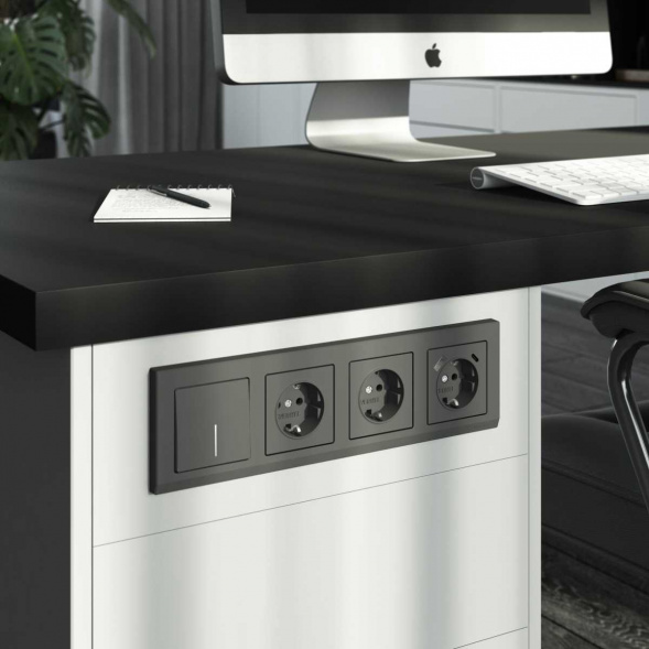 Выключатель Werkel одноклавишный с подсветкой графит W1110164 4690389194313