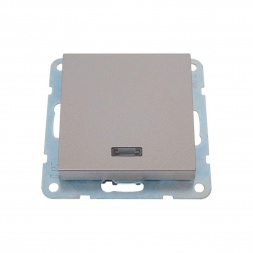 Выключатель одноклавишный LK Studio LK80 c подсветкой шампань 840206-1