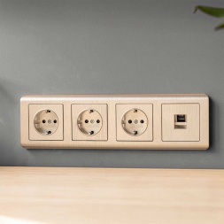 Розетка с заземлением Werkel шампань рифленый W1171010 4690389160325