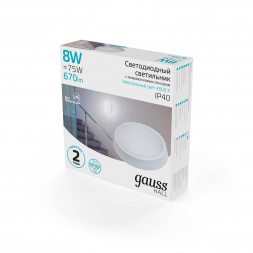 Настенно-потолочный светодиодный светильник Gauss Hall 193411208-S
