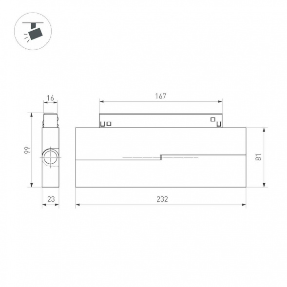 Трековый светодиодный светильник Arlight Mag-Orient-Dots-Fold-S230-12W Day4000 041532