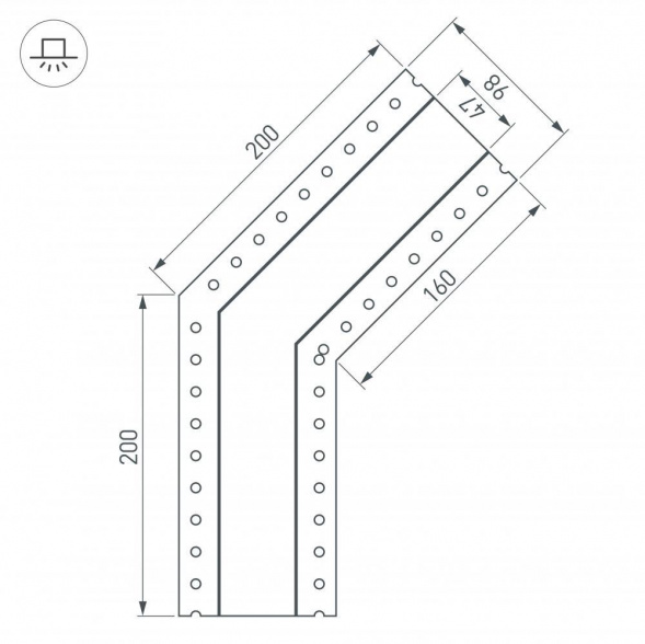 Коннектор угловой Arlight SL-Linia45-Fantom-135 030102