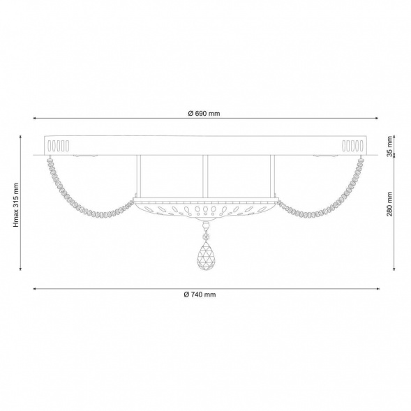 Потолочная люстра Lucia Tucci Cristallo 103.21