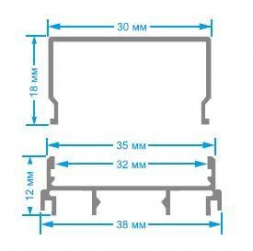 Профиль универсальный с рассеивателем серебро 2м. Apeyron 08-16