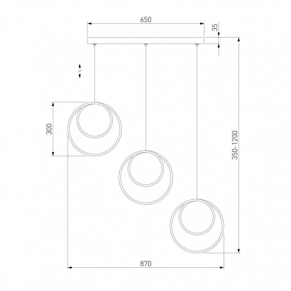 Подвесной светодиодный светильник Eurosvet Flow 90308/3 черный