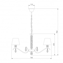Подвесная люстра Eurosvet Alcamo 60103/8 перламутровое золото