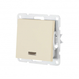 Переключатель одноклавишный LK Studio LK80 c подсветкой бежевый матовый 840402-1